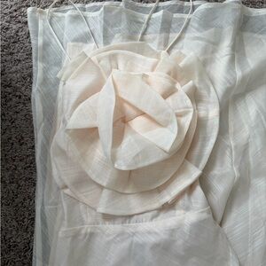 Fashion Nova Cream Dress with Floral Detail